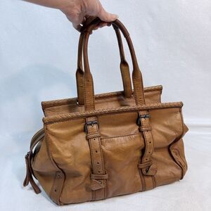 READ Isabella Fiore Brown Leather Satchel Shoulder Bag